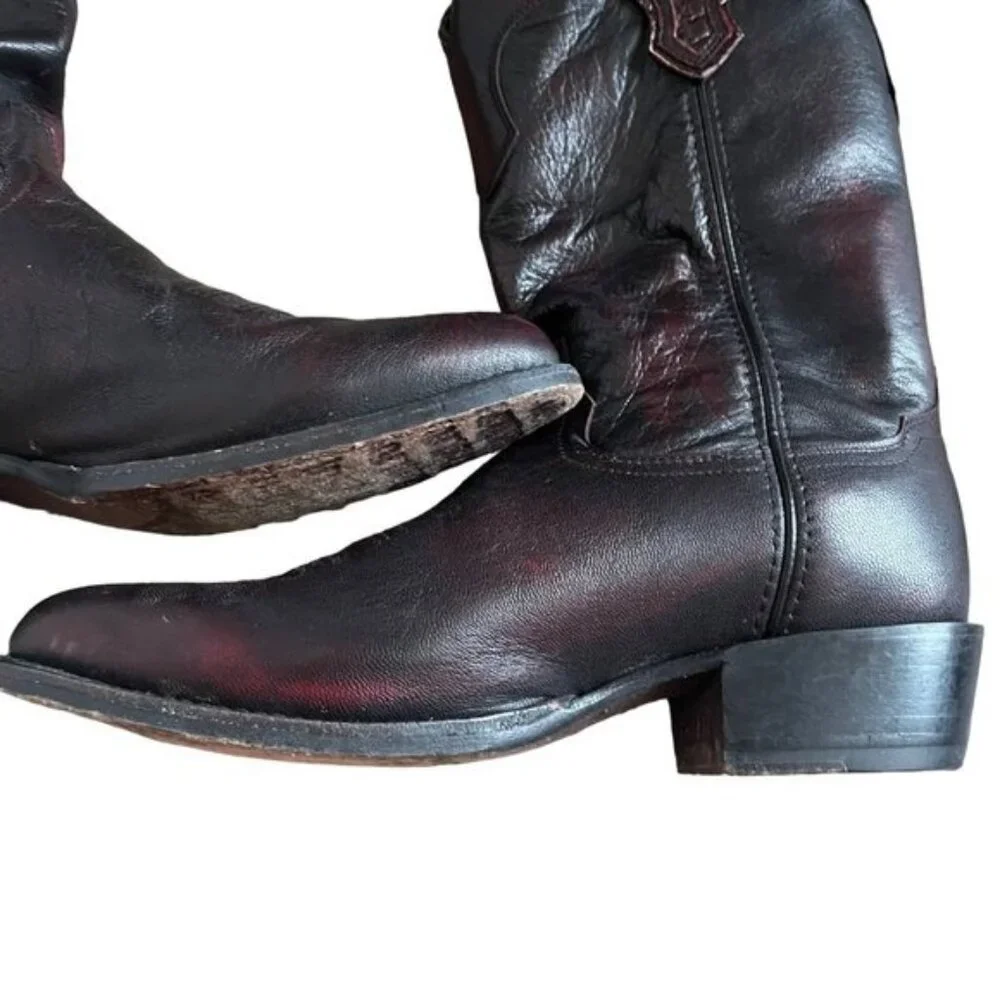 Cattle Baron Deep Cherry Brown Western Cowboy Boot Mens Size 11 D Made in Mexico - Picture 3 of 12